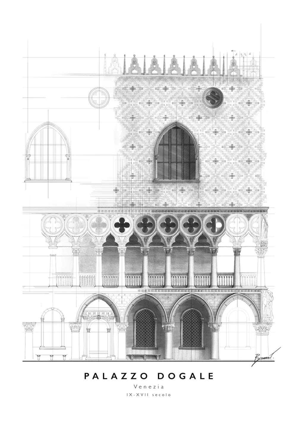 Bozzetto preparatorio in B/N