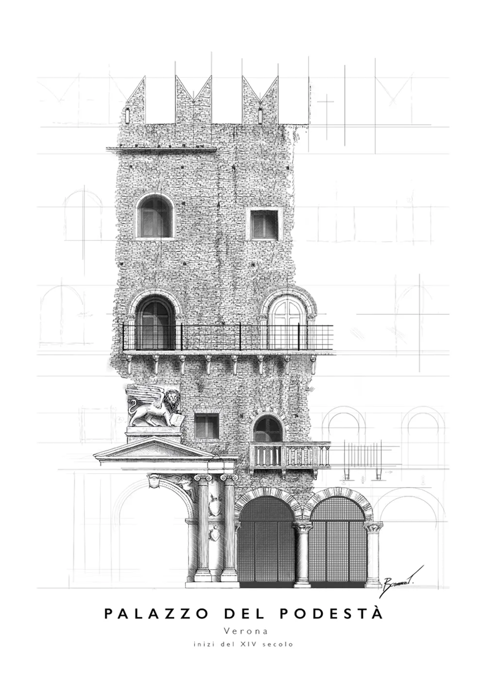 Bozzetto preparatorio in B/N